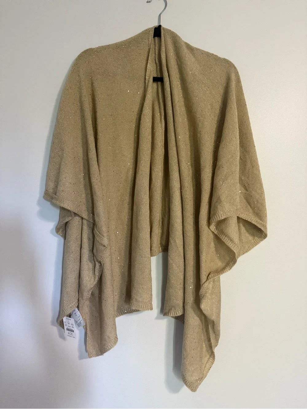 Beige Sparkle Knit Wrap Sweater J Crew